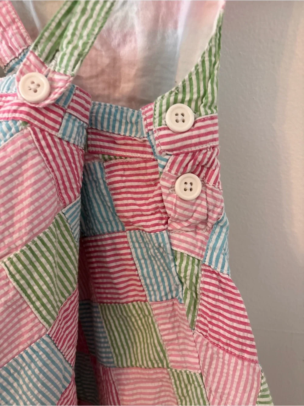 Girls 100% cotton Gymboree Seersucker Pink and Multicolor Striped SunDress - 4T